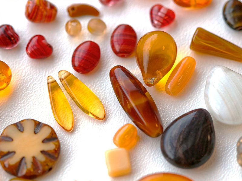 65 g Unique Mix of Czech Glass Beads for Jewelry Making, Beads & Bead assortments , Сappuccino, Czech Glass