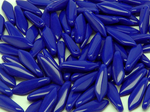 25 pcs Dagger Pressed Beads, 5x16mm, Opaque Blue, Czech Glass