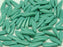 25 pcs Dagger Pressed Beads, 5x16mm, Opaque Turquoise Green, Czech Glass