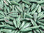 25 pcs Dagger Pressed Beads, 5x16mm, Chalk Green Luster, Czech Glass