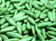 25 pcs Dagger Pressed Beads, 5x16mm, Opaque Turquoise Green Travertine Dark, Czech Glass
