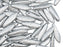 25 pcs Dagger Beads, 5x16mm, 1-Hole, Czech Glass, Etched Aluminium Silver