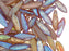 25 pcs Dagger Beads, 5x16mm, 1-Hole, Czech Glass, Crystal Etched Brown Rainbow