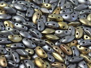 Mobyduo glass beads Zinc Iris Gold Gray 2-hole
