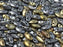 Mobyduo glass beads Zinc Iris Gold Gray 2-hole