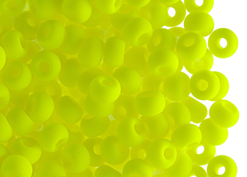 40 pcs Pony NEON Beads, 5.5mm, Yellow (UV Active), Czech Glass