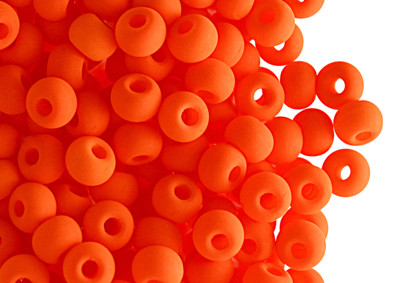 40 pcs Pony NEON Beads, 5.5mm, Orange (UV Active), Czech Glass