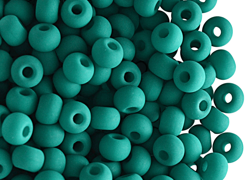 40 pcs Pony NEON Beads, 5.5mm, Dark Green (UV Active), Czech Glass