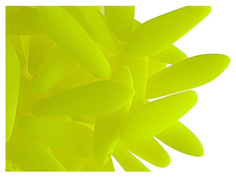 30 pcs Dagger NEON ESTRELA Beads, 5x15mm, Yellow (UV Active), Czech Glass