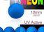 24 pcs Round NEON ESTRELA Beads, 10mm, Blue (UV Active), Czech Glass