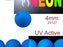 50 pcs Round NEON ESTRELA Beads, 4mm, Blue (UV Active), Czech Glass