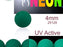 50 pcs Round NEON ESTRELA Beads, 4mm, Emerald Green (UV Active), Czech Glass