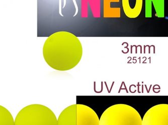 160 pcs Round NEON ESTRELA Beads, 3mm, Yellow (UV Active), Czech Glass