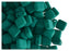 40 pcs 2-hole Tile NEON Beads, 6x6x3.2mm, Dark Green, Czech Glass