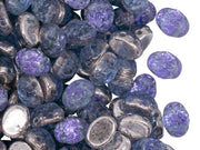 Baroque Cabochons Oval 6x8 mm, 2 Holes, Crystal Backlit Violet Ice, Czech Glass