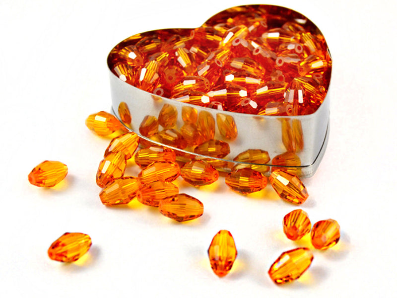 2 pcs Swarovski Elements 5200 Oblong Faceted Beads, 9x6mm, Topaz, Czech Glass