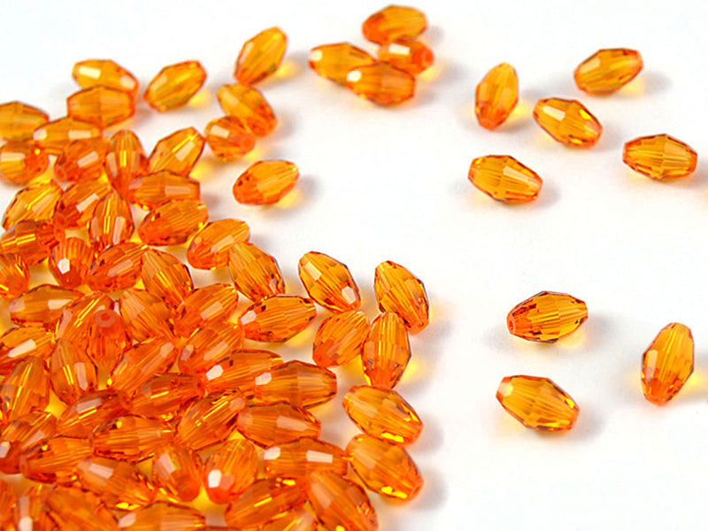 2 pcs Swarovski Elements 5200 Oblong Faceted Beads, 9x6mm, Topaz, Czech Glass