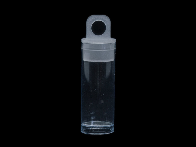 Plastic Tube with Lid 38x14 mm, Transparent, Plastic, Czech Republic