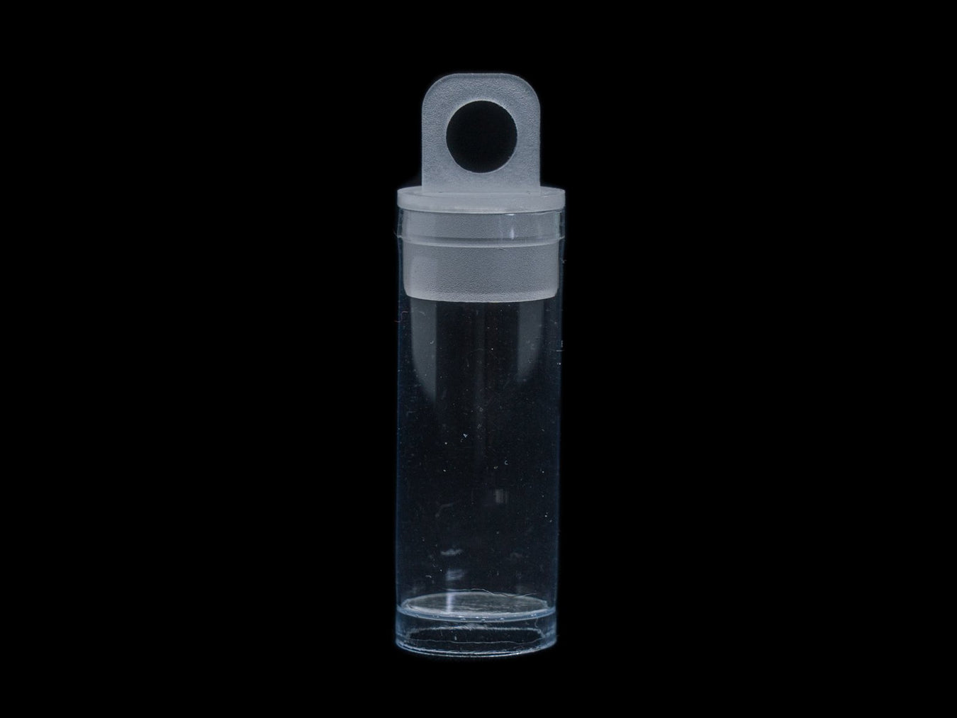 Plastic Tube with Lid 38x14 mm, Transparent, Plastic, Czech Republic