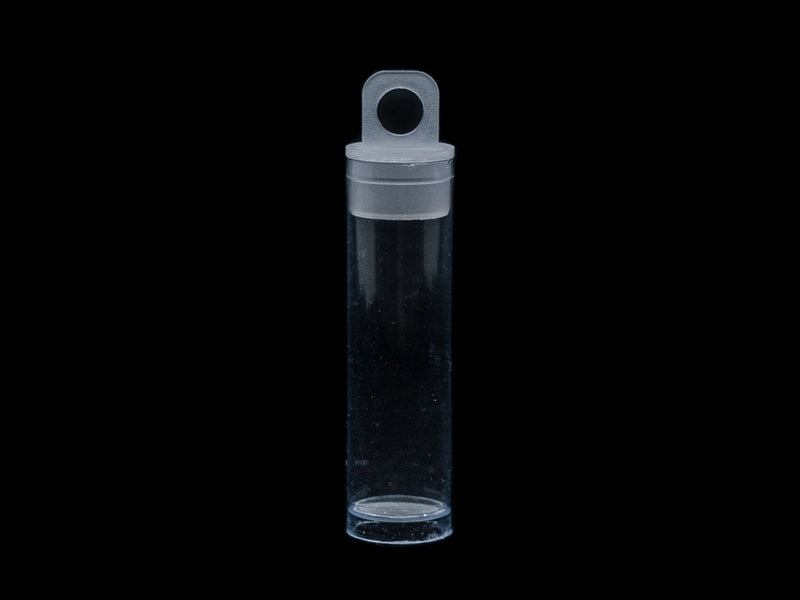 Plastic Tube with Lid 52x14 mm, Transparent, Plastic, Czech Republic