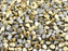 50 pcs Pinch Pressed Beads, 5x3.5mm, White Alabaster Amber, Czech Glass