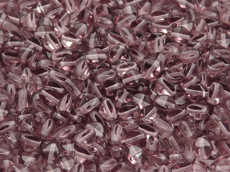 50 pcs Pinch Pressed Beads, 5x3.5mm, Amethyst, Czech Glass