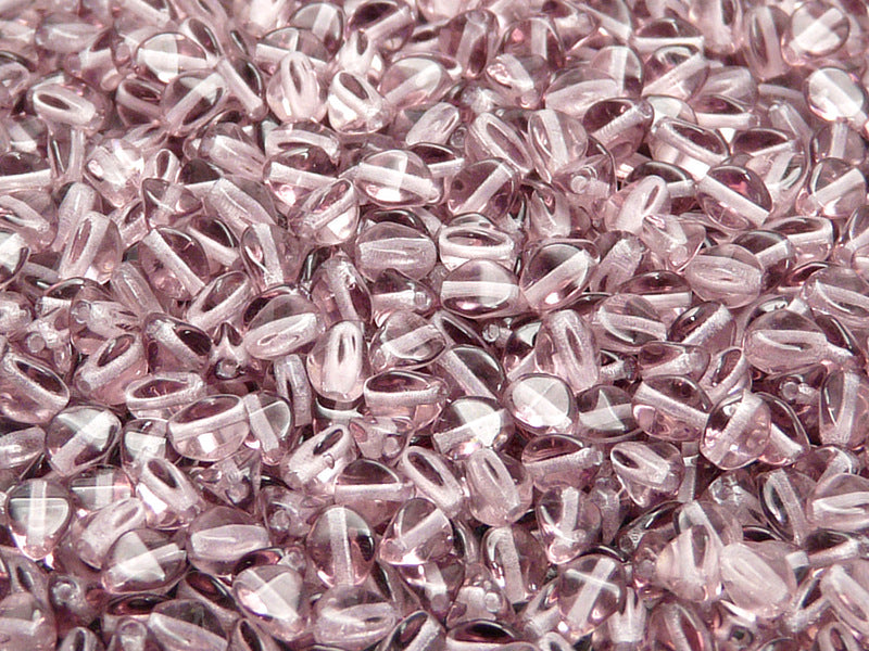 50 pcs Pinch Pressed Beads, 5x3.5mm, Amethyst, Czech Glass