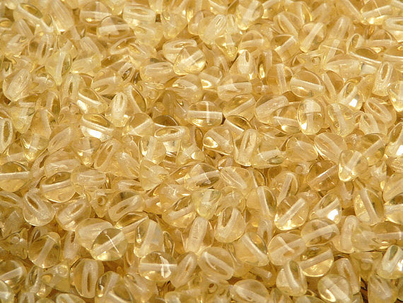 50 pcs Pinch Pressed Beads, 5x3.5mm, Peach Transparent, Czech Glass