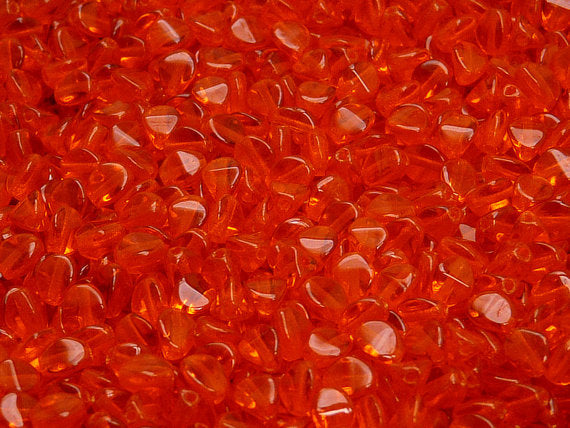 50 pcs Pinch Pressed Beads, 5x3.5mm, Hyacinth, Czech Glass