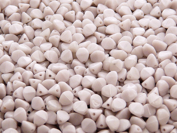 50 pcs Pinch Pressed Beads, 5x3.5mm, Opaque Light Lavender, Czech Glass
