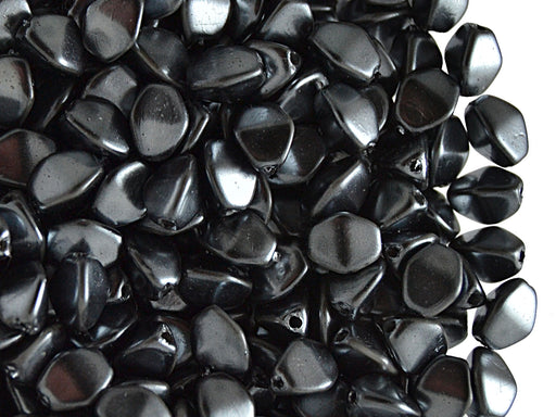 50 pcs Pinch Pressed Beads, 5x3.5mm, Hematite (Gray) Metallic, Czech Glass