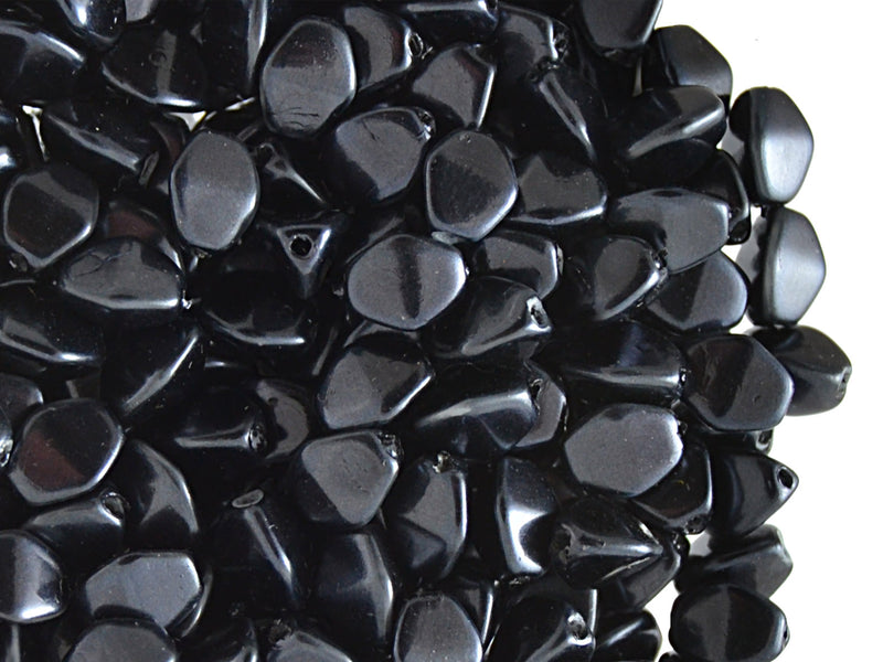 50 pcs Pinch Pressed Beads, 5x3.5mm, Montana Metallic, Czech Glass