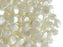 50 pcs Pinch Pressed Beads, 5x3.5mm, Pastel White, Czech Glass