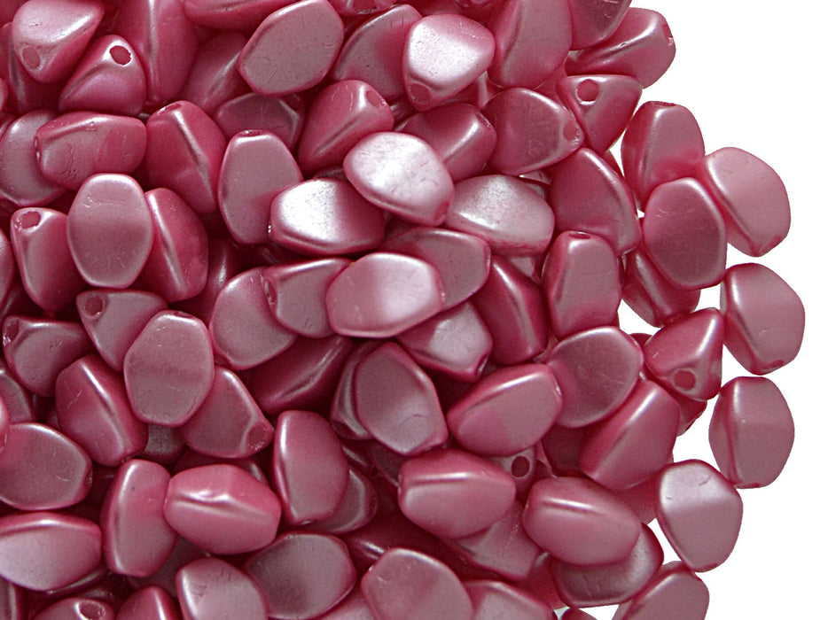 50 pcs Pinch Pressed Beads, 5x3.5mm, Pastel Pink, Czech Glass