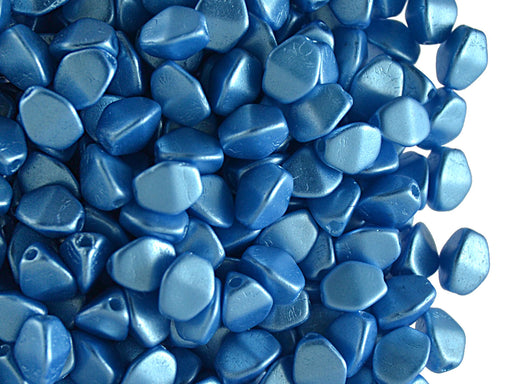50 pcs Pinch Pressed Beads, 5x3.5mm, Pastel Blue, Czech Glass