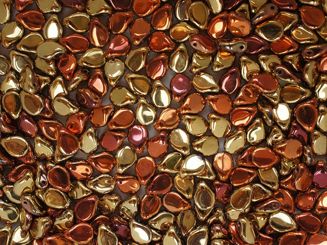 50 pcs Preciosa Pip™ Beads, 7x5mm, California Gold Rush, Czech Glass