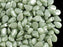 50 pcs Preciosa Pip™ Beads, 7x5mm, Chalk White Light Green Luster, Czech Glass