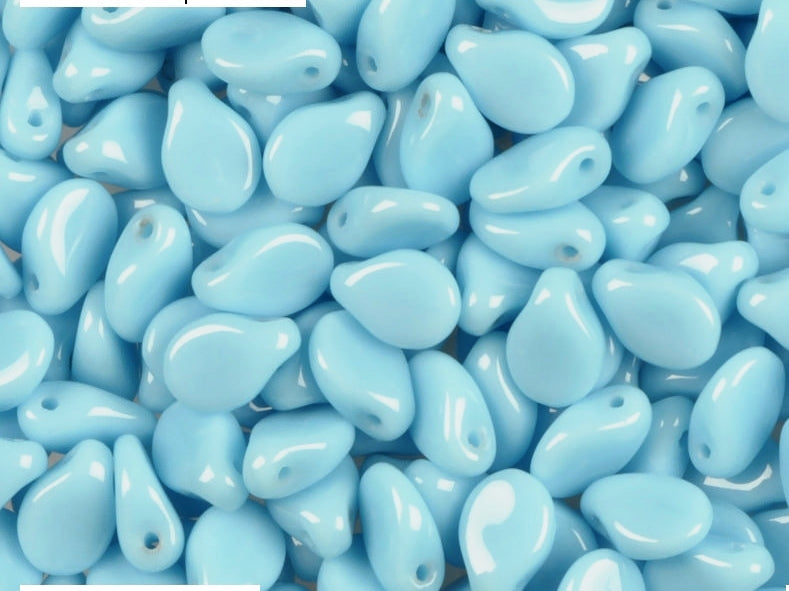 50 pcs Preciosa Pip™ Beads, 7x5mm, Opaque Turquoise Blue, Czech Glass