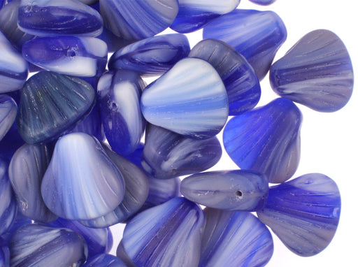 20 pcs 20 pcs Shell Beads 15x15 mm Aqua Combined Czech Glass Blue