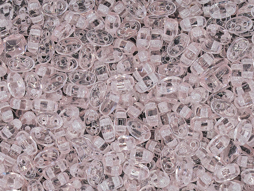 20 g Oval Flat Beads 5x3x2.5 mm, 2 Holes, Transparent Rosaline, Czech Glass