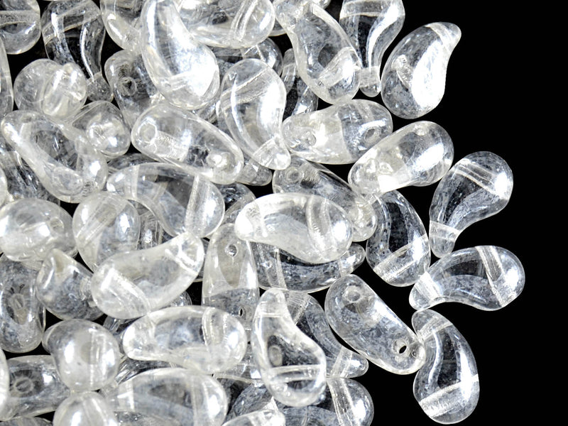 20 pcs 2-hole ZoliDuo® Right Pressed Beads, 5x8mm, Crystal Luster, Czech Glass