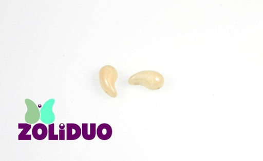 20 pcs 2-hole ZoliDuo® Right Pressed Beads, 5x8mm, Alabaster Orange Luster, Czech Glass