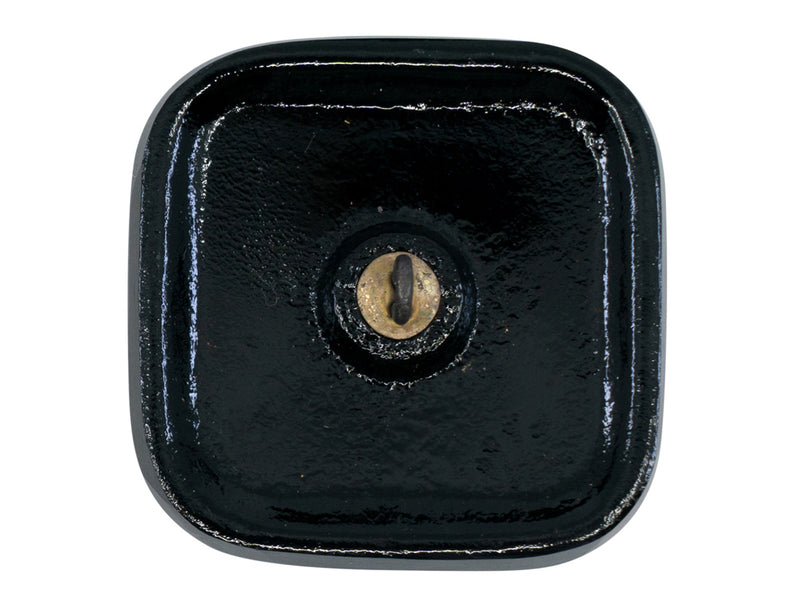 1 pc Czech Glass Button Square 33x33 mm Hand Painted, Czech Glass Buttons, Jet Black With Gold White Symmetrical Ornament, Czech Glass