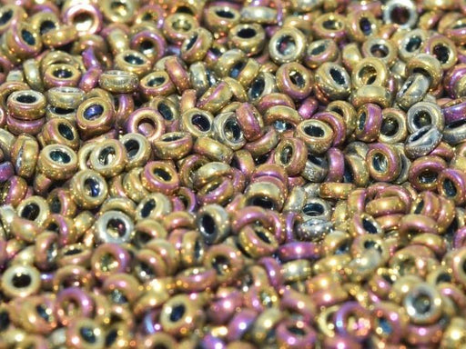 Spacer Beads 2.2x1 mm, Metallic Purple Gold Iris, Miyuki Japanese Beads