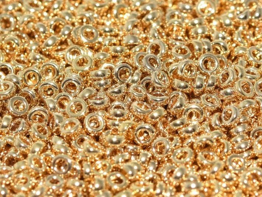 Spacer Beads 2.2x1 mm, 24KT Gold Light Plated, Miyuki Japanese Beads