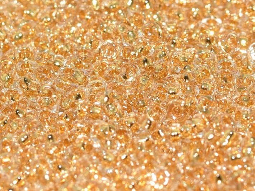 Spacer Beads 2.2x1 mm, Crystal 24KT Gold Lined, Miyuki Japanese Beads