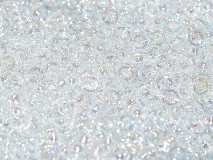 Spacer Beads 2.2x1 mm, Crystal AB, Miyuki Japanese Beads