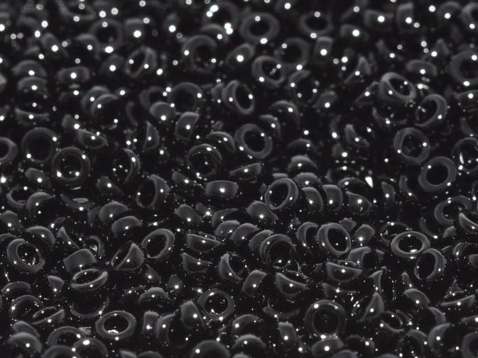 Spacer Beads 2.2x1 mm, Black, Miyuki Japanese Beads