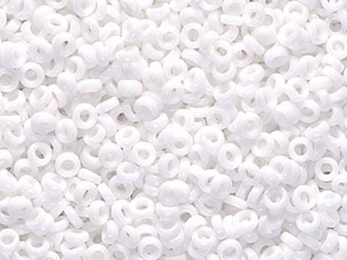 Spacer Beads 2.2x1 mm, White Opaque, Miyuki Japanese Beads