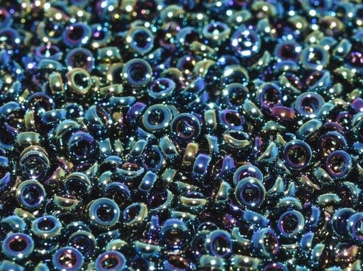 Spacer Beads 2.2x1 mm, Metallic Variegated Blue Iris, Miyuki Japanese Beads